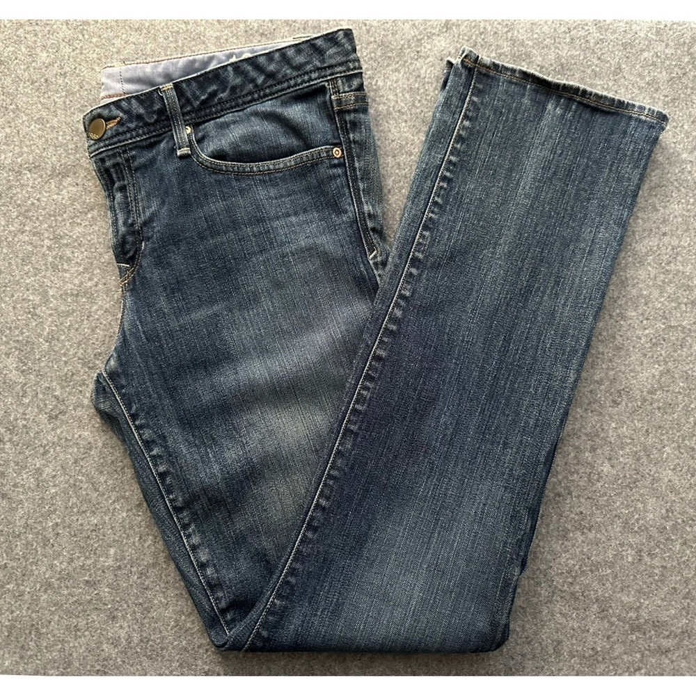 Gap 1969 Real Straight Jeans Womens 31/12 Blue Dark Wash Stretch Denim Y2K 2009